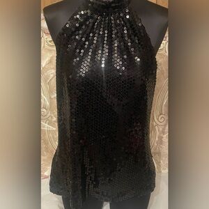 Sequin party halter top
